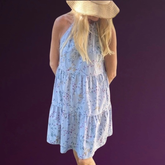 A New Day Tiered Light Blue Dress - Picture 1 of 11